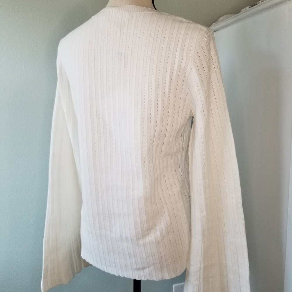 NWT FRAME Pointelle Rib Knit Large Sweater - Picture 3 of 15